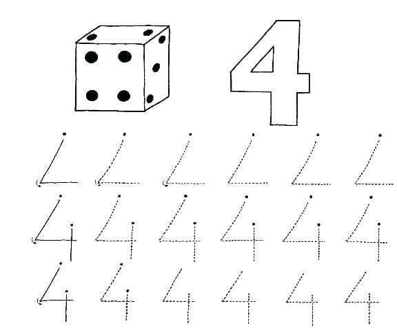 Number 4 Tracing Worksheets For Kindergarten Preschool Numbers Number 4 Tracing Worksheets For Kindergarten Preschool Numbers