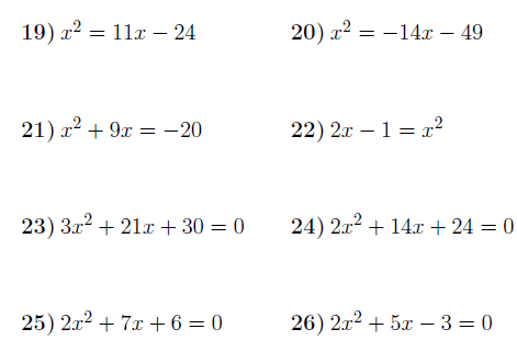 Solving Quadratic Equations By Factorising 2 Worksheet (with