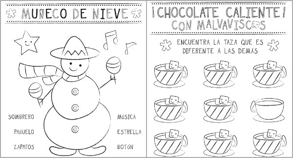 Christmas Activity Sheets In Spanish {printable}