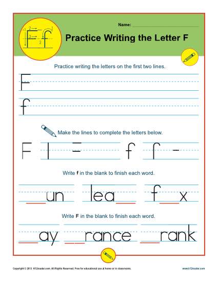 Letter F Worksheets