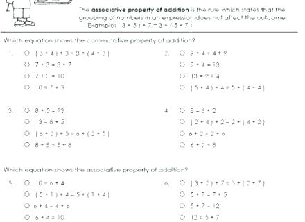 Properties Of Addition Worksheet Ideas Collection Associative