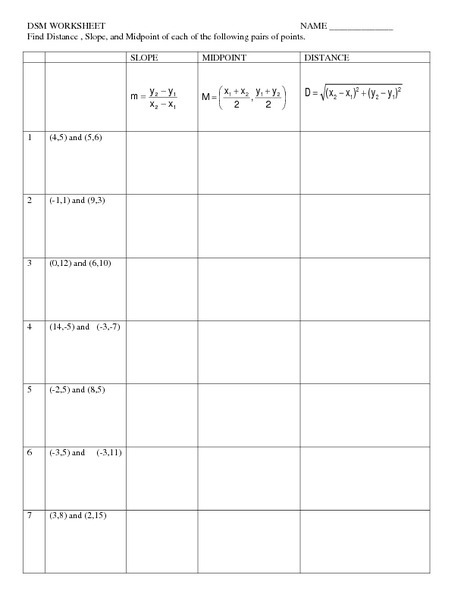 Geometry Distance And Midpoint Worksheet Answers Free Worksheets Samples