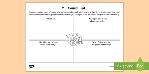 My Community Worksheet   Worksheet
