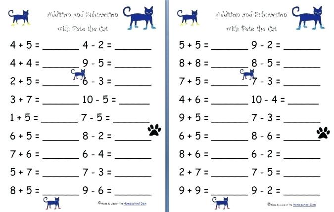 Simple Addition And Subtraction Worksheets For First Grade