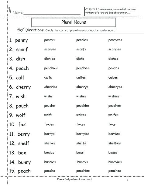 Singular Plural Worksheets For Grade 4 A Whole Lot Of Grade