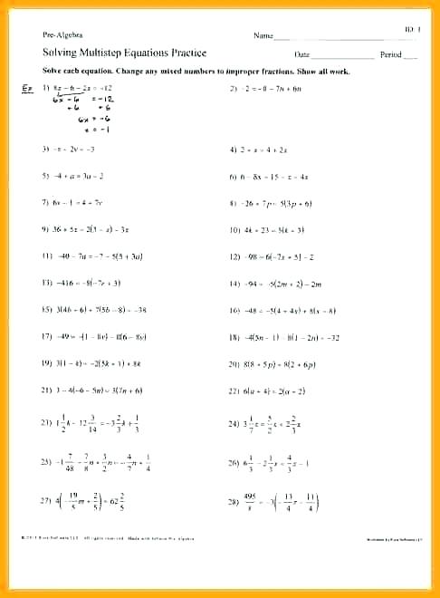 Solving Equations With Fractions Worksheet â Leonestarexpress Com