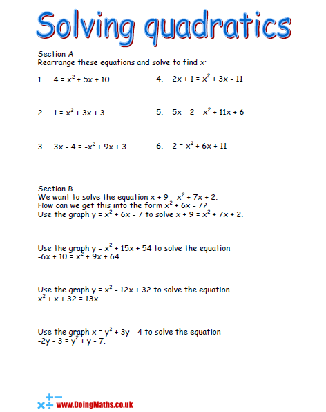 Quadratic Equations
