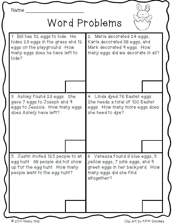Story Problem Worksheets For 2nd Grade