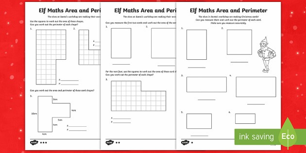 Elf Area And Perimeter Differentiated Worksheet   Worksheets