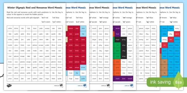 Winter Olympics Phase 5 Phonics Mosaic Worksheet   Worksheets