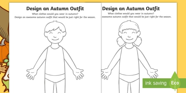 Autumn Clothes Outfit Drawing Worksheet   Worksheet Pack, Worksheet
