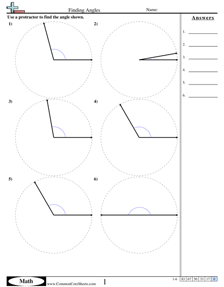 Angles Worksheets