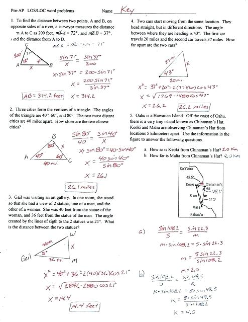 Trig Word Problems Worksheet â Nwpropinspect Com