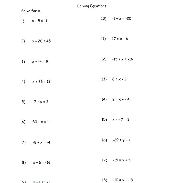 Variables Worksheets Worksheets Variables And Expressions Grade
