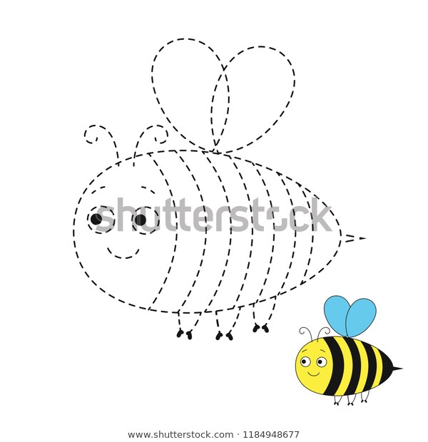 Vector Drawing Worksheet Preschool Kids Easy Stock Vector (royalty