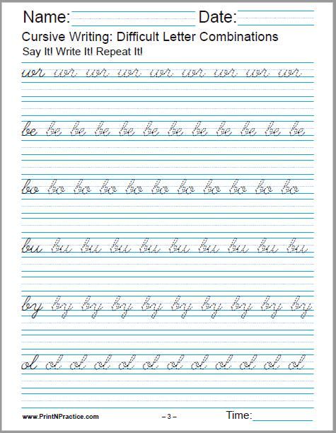 50+ Cursive Writing Worksheets â­ Alphabet, Sentences, Advanced