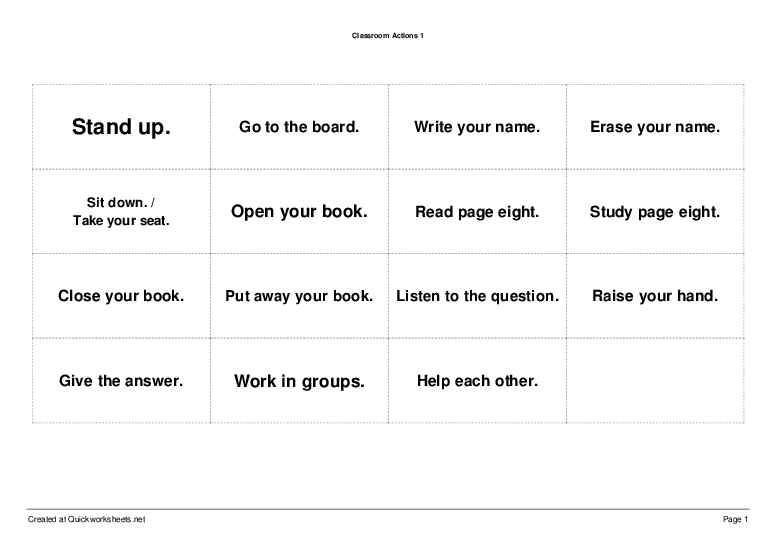 Classroom Actions 1