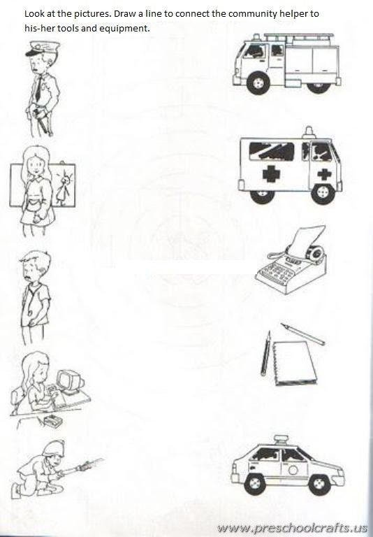 Community Helpers Printable Worksheets For Kids
