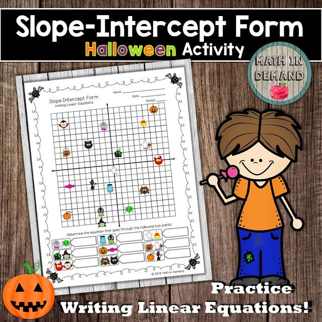 Slope Intercept Form Halloween Activity (writing Linear Equations