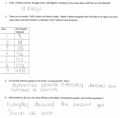 Zombie Math Worksheets