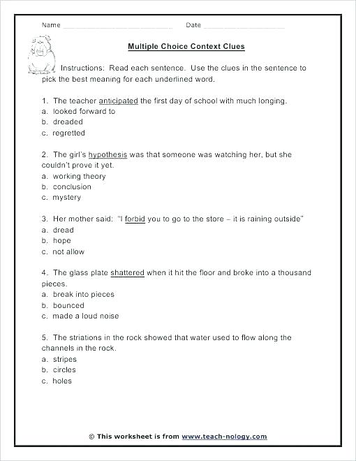 3rd Grade Context Clues Worksheets Pdf Context Clues Worksheets