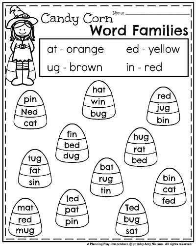 October Kindergarten Worksheets
