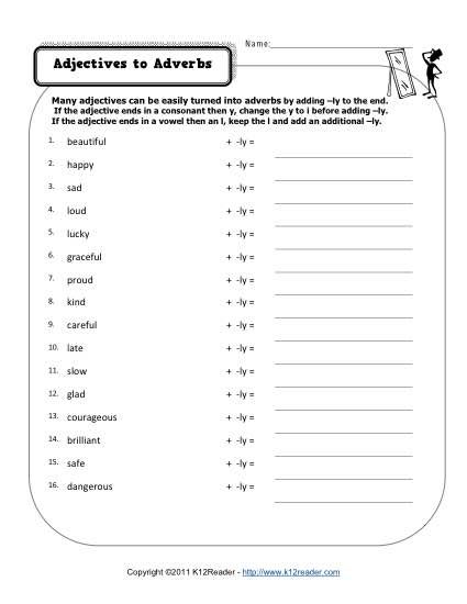 Changing Adjectives To Adverbs