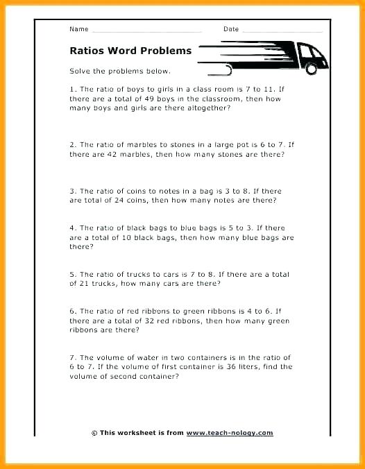 7th Grade Word Problems Worksheets