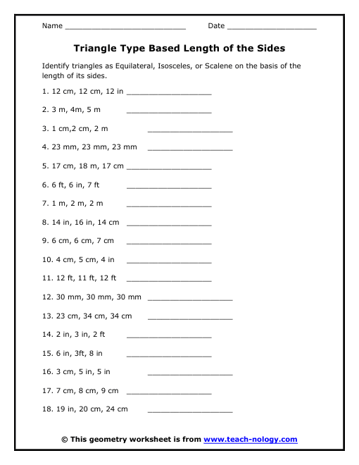 Different Types Of Triangles Based On Side Lengths
