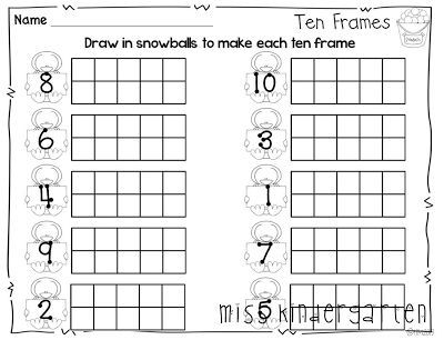 Ten Frame Worksheets For Kindergarten Id 0 Worksheet