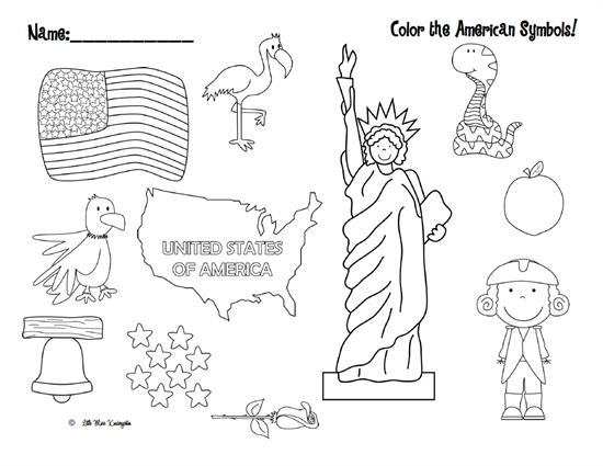 Color The American Symbols  Free Patriotic Printable! â Supplyme