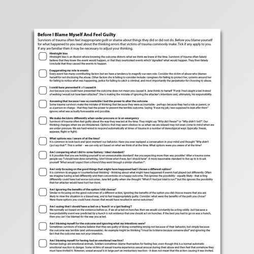 Grief & Loss Therapy Worksheets & Handouts