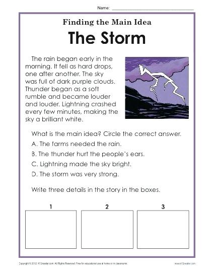 Central Idea And Supporting Details Worksheets Find The Main Idea