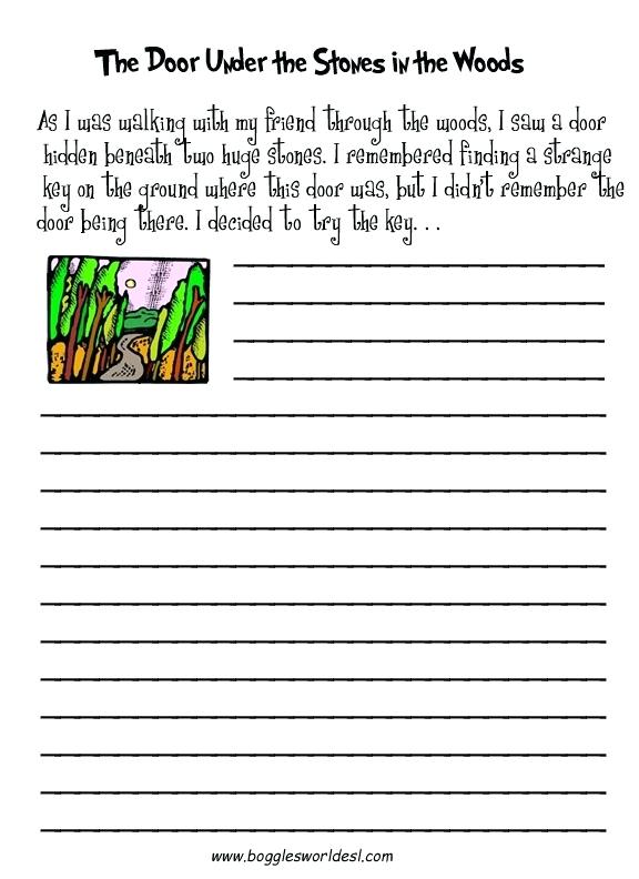 Creative Writing Worksheets The Door Under The Stones Free
