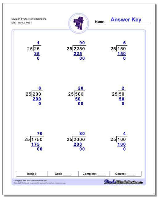 Long Division Worksheets