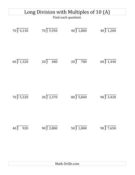 Division Worksheets With Zeros In The Quotient