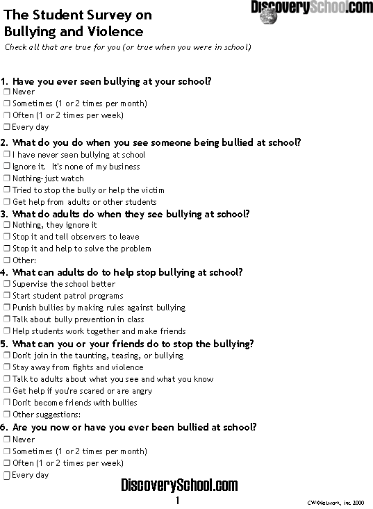 Bullying Survey