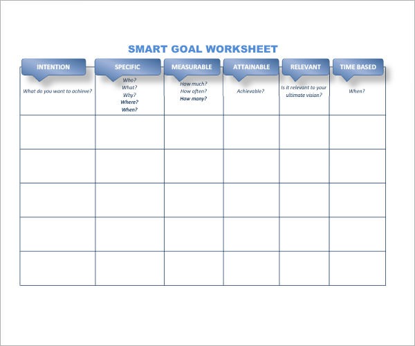 Smart Goal Worksheet Xlsx â Budgeting Excel Templates