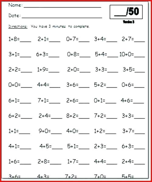 Maths Addition Worksheets For Grade 1