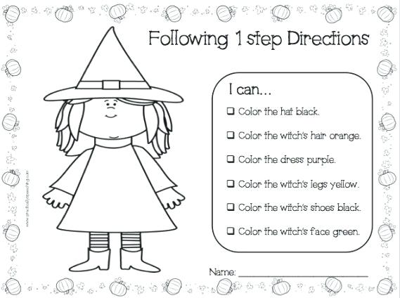 Following Directions Worksheets For Kids