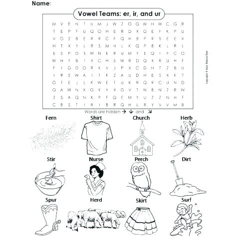 Free Er Ir Ur Worksheets Phonics Worksheets Grade Er Sound Topic 4