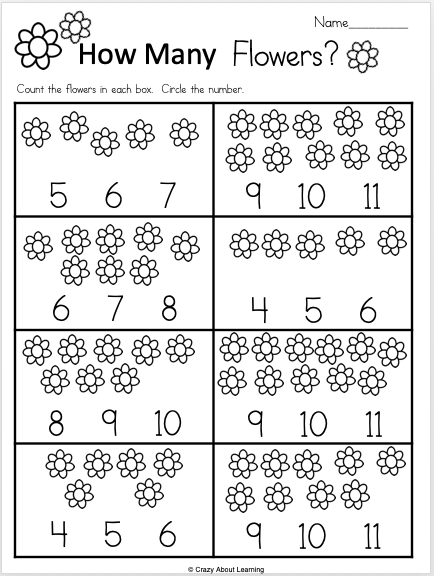 Free Kindergarten Math Number Recognition Worksheet For Spring