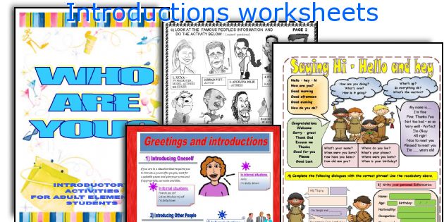Introductions Worksheets