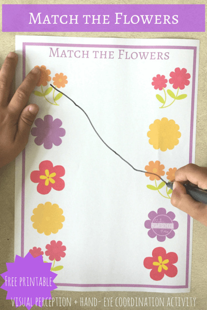 Free Match The Flower Preschool Worksheet