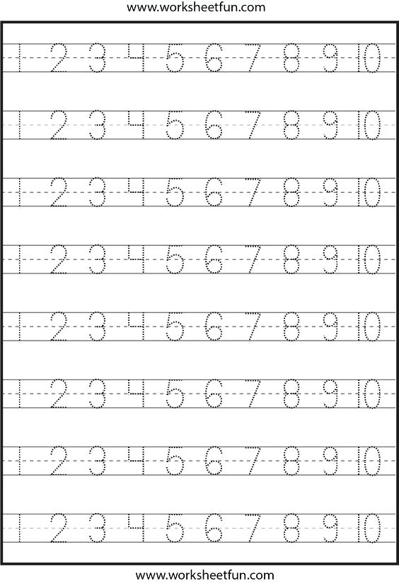 Math Worksheets Kindergarten Numbers 1 10 Numbers 1 Worksheets For