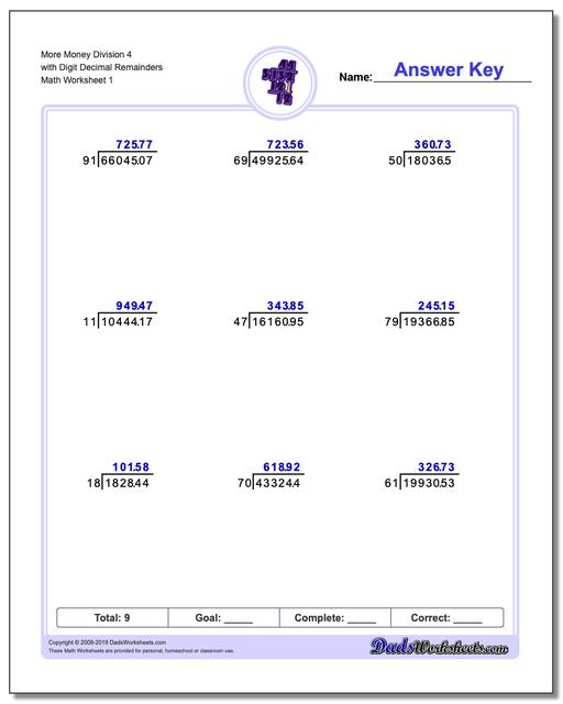 Division With Decimal Results
