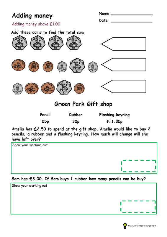 Money Worksheets Coins And Notes