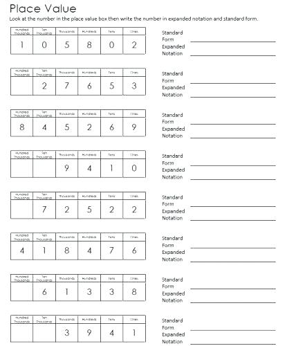 Expanded Form Worksheets Grade Place Value Worksheet Standard And Expanded Form Worksheets Grade Place Value Worksheet Standard And
