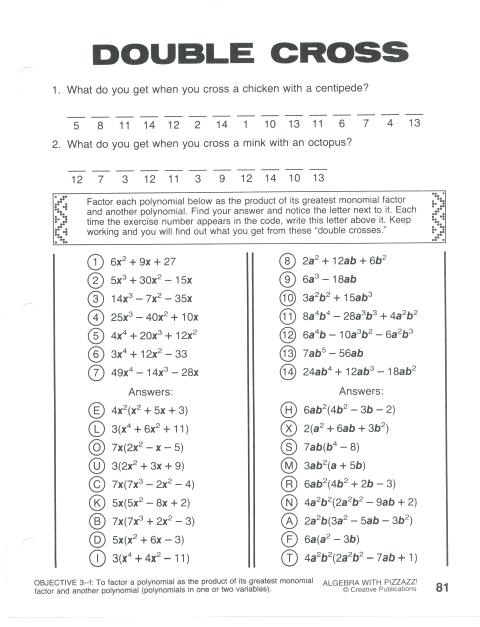 Pre Algebra Math Worksheets With Answers â Oggy Me
