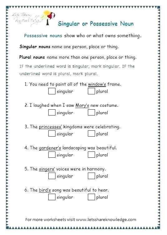Singular And Plural Pronouns Worksheets Singular And Plural Pronouns Worksheets